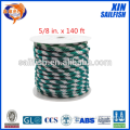 5/8 in. x 140 ft. Solid Braided Poly Rope Green and White XINSAILFISH